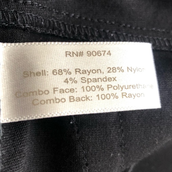 BOSTON PROPER Faux Leather Mixed Fabric Stretch Pull On Skinny Pants M Black - Picture 8 of 8